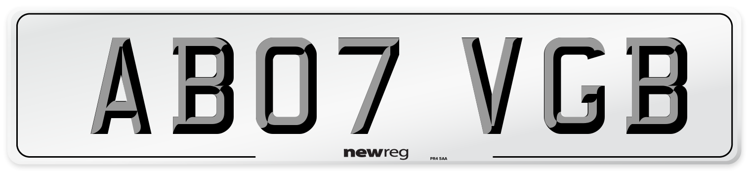 AB07 VGB Number Plate from New Reg